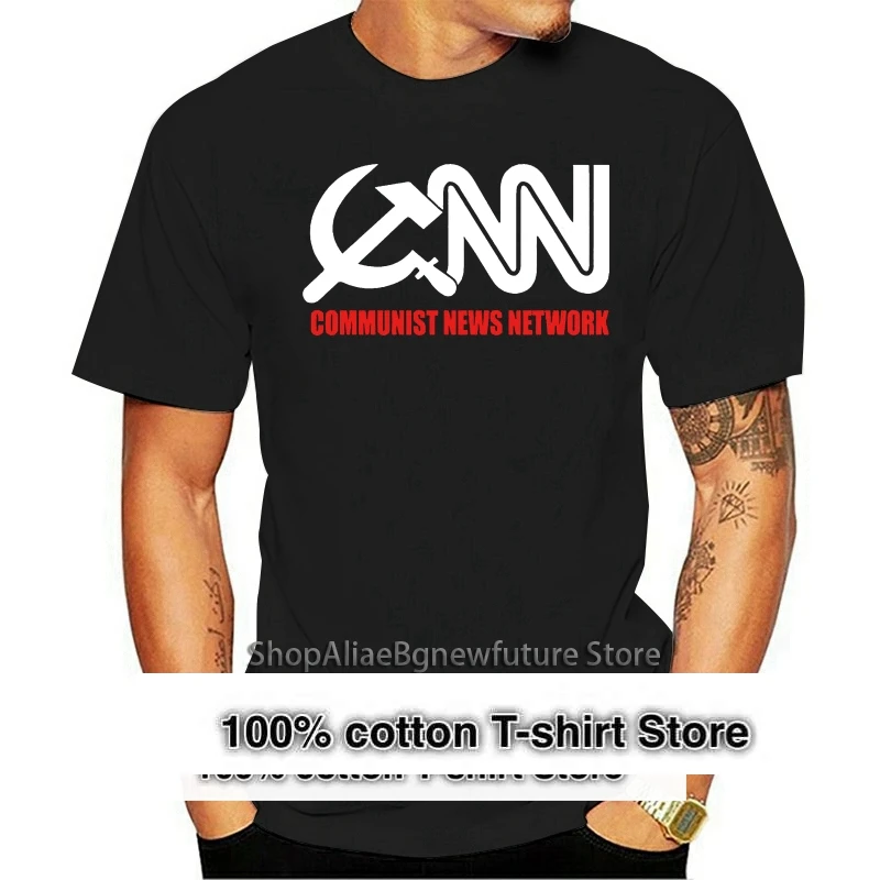 Cnn Communist News Networking Shirt Funny Tabloid Fake Corporate Media  Fraud Cotton T-Shirt Men 2024 Summer T Shirts