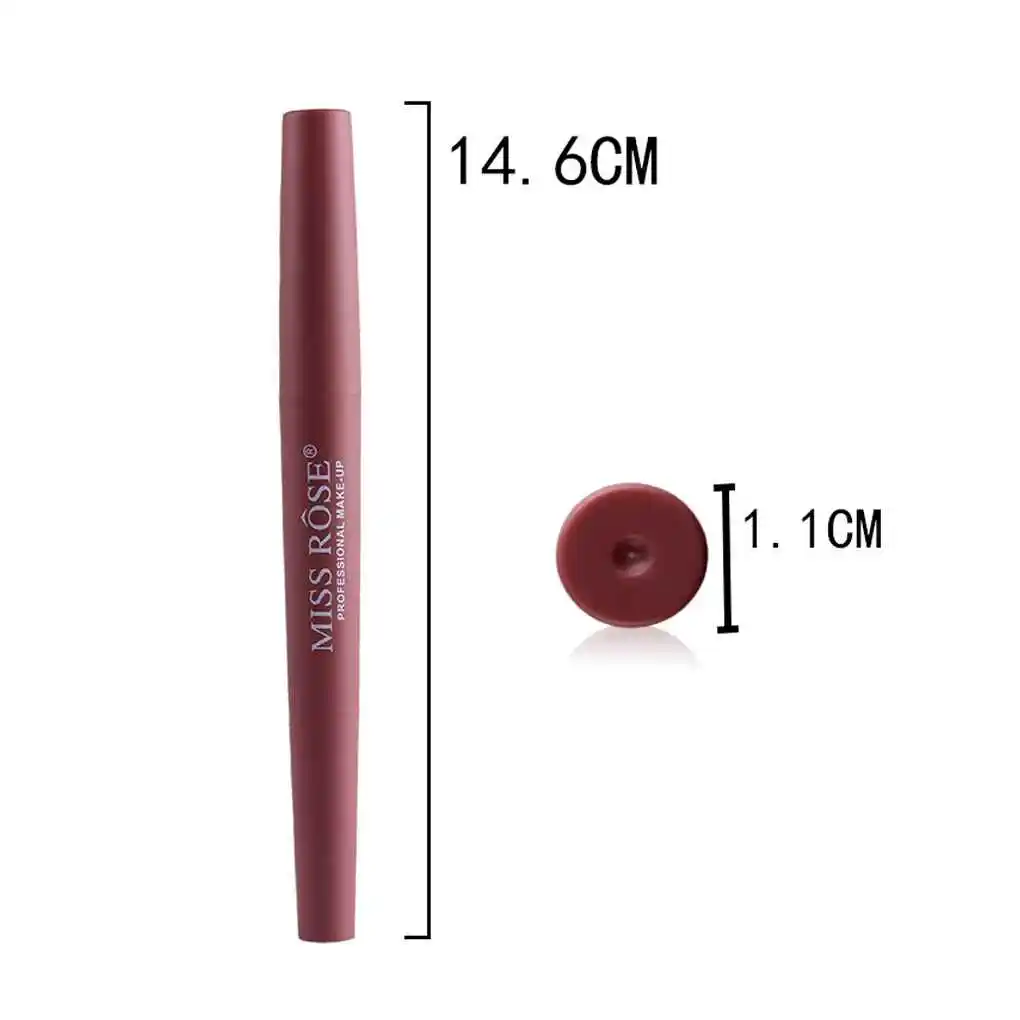 MISS ROSE 8 Colors Double-end Lipstick Long Lasting Waterproof Matte Lipstick Lip Liner for Lip Makeup