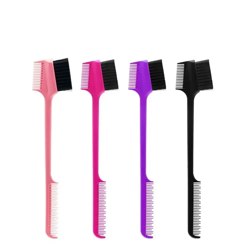 Eyebrow Brush Comb Double Sided 3 In 1 Edge Control Brush for Baby Hair Salon Hair Comb Brushes Beauty Tools Hair dye brushes
