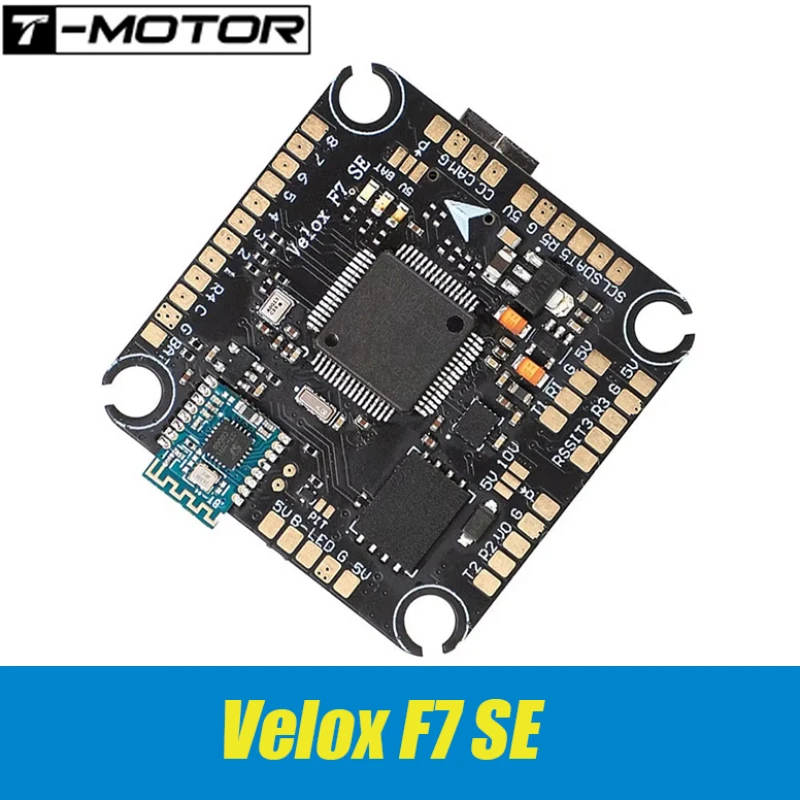 T-MOTOR Velox F7 SE Flight Control Wireless Bluetooth Dual BEC 128M Black Box Support HD/Analog VTV 12-27V(3-6S) For FPV Drone