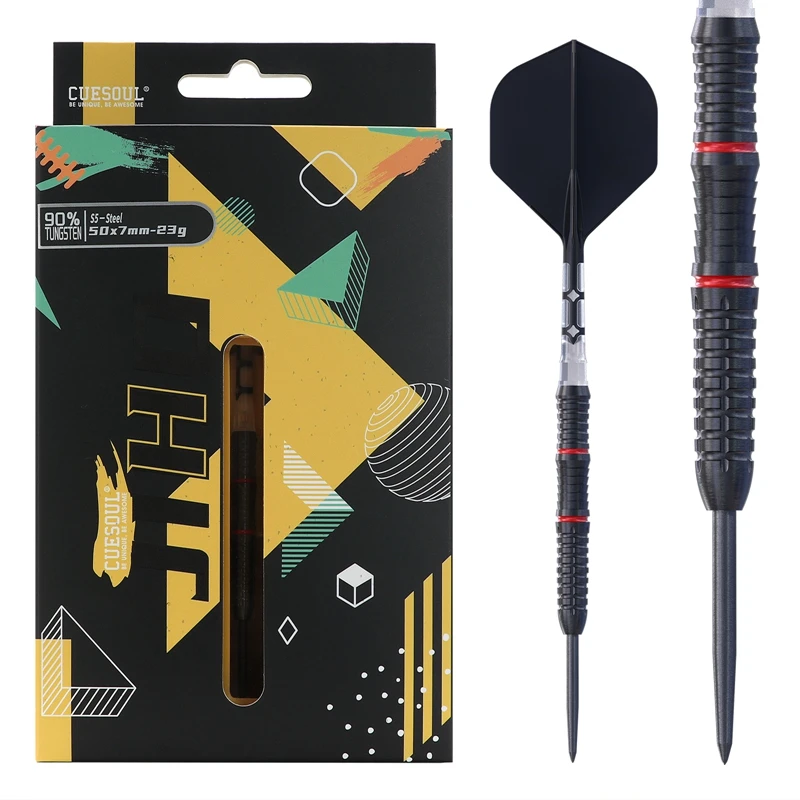 

CUESOUL JIHO S5 23g Steel Tip Darts 90% Tungsten Dart Set with Titanium Coated and Unifying ROST T19 Flight