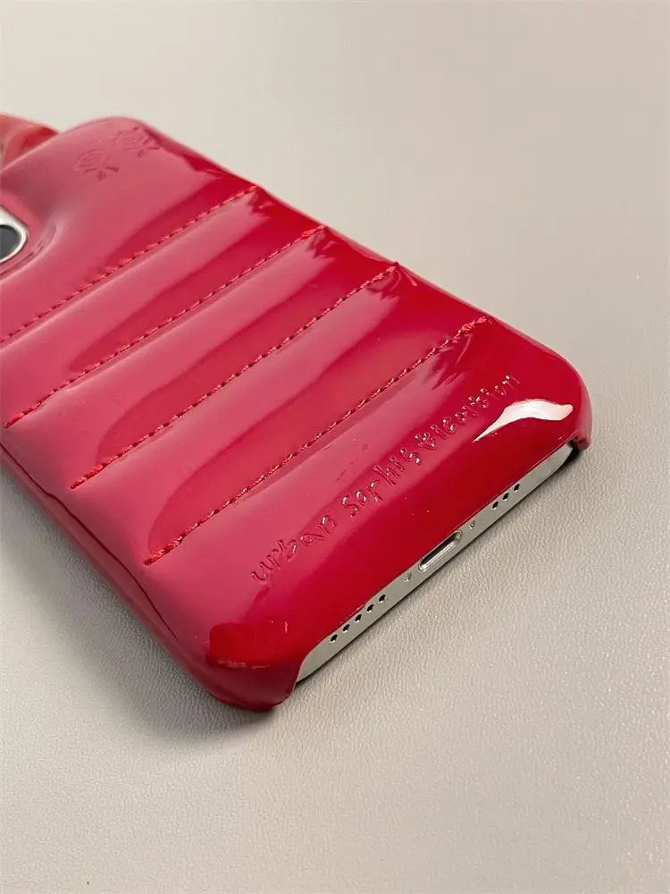 Cow Horns Warm Winter Down Jacket The Puffer Case Aurora For iPhone 16 15 14 13 12 Pro Max Phone Cases Cover Shockproof Coque