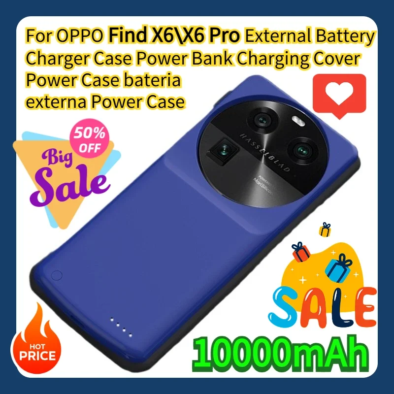 

For OPPO Find X6\X6 Pro External Battery Charger Case Power Bank Charging Cover Power Case bateria externa Power Case 10000mAh