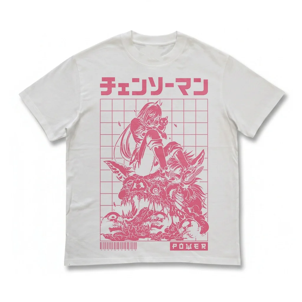 Chainsaw Man Part 2 Asa Mitaka Anime-Skizze, übergroßes Grafik-T-Shirt aus Baumwolle, für Männer und Frauen, Streetwear-T-Shirt. – Detail 3