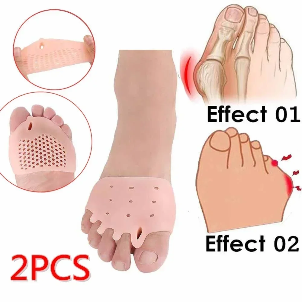 Forefoot Pads Toe Separator Cushion Pad Silicone Pain Relief Shoes Insoles Toe Hallux Valgus  Corrector Gel Pads Foot Care