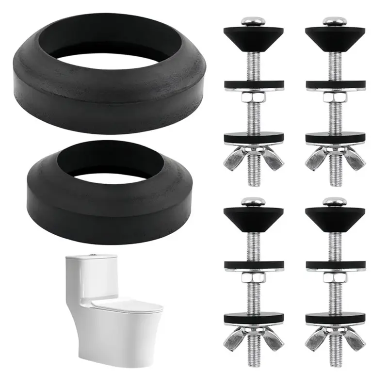 A96K-Universal Toilets Tank To Bowl Gasket& Bolts Kit- Stainless Steel Hardware(2 Sets) 5/16