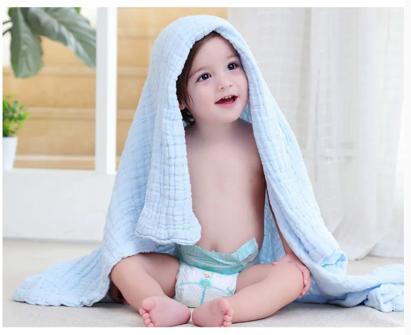 Baby Badetuch Jungen Mädchen 100% Baumwolle Kinder Baby Handtücher Decke Für Neugeborene Bademantel 6 Schichten Gaze Waschlappen Infant Swaddle – Detail 3