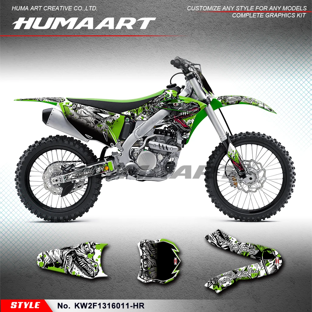 

HUMAART Motorcycle Graphics Vinyl Wrap for Kawasaki KX250F KX250 F 2013 2014 2015 2016, KW2F1316011-HR