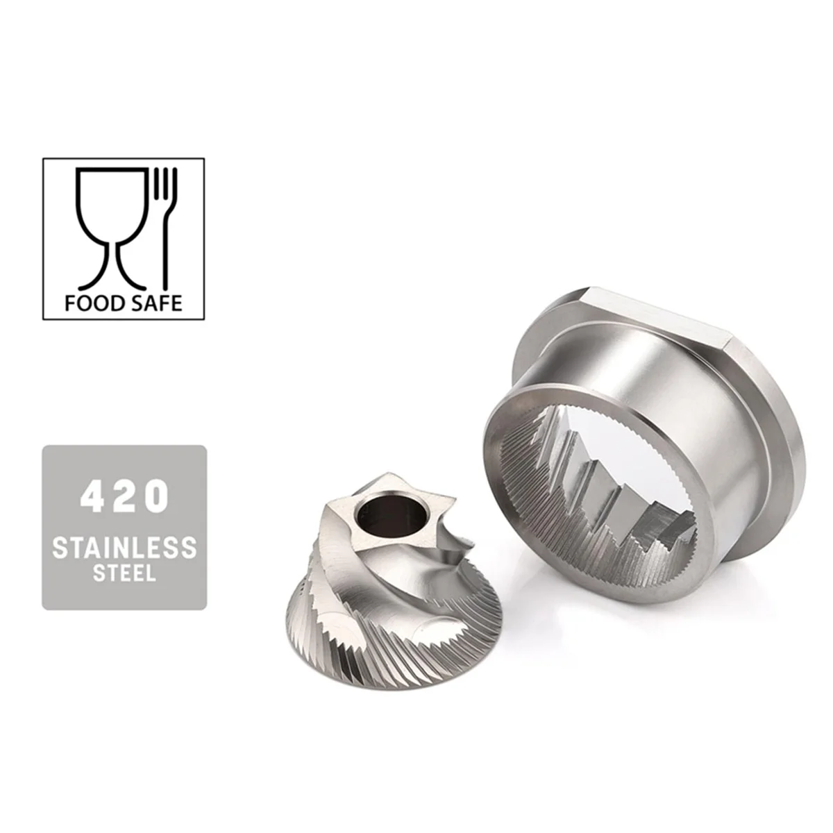 A44TReplacement Stainless Steel Conical Grinder Burr Set, 48mm Spares Accessories for Saeco Magic/Royal/Strato and Others