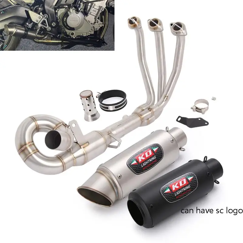 

For CFMOTO 675SR 675 SR 2024 2025 Motorcycle Complete Exhaust System Header Link Pipe Slip On 51mm Muffler Stainless Steel Can