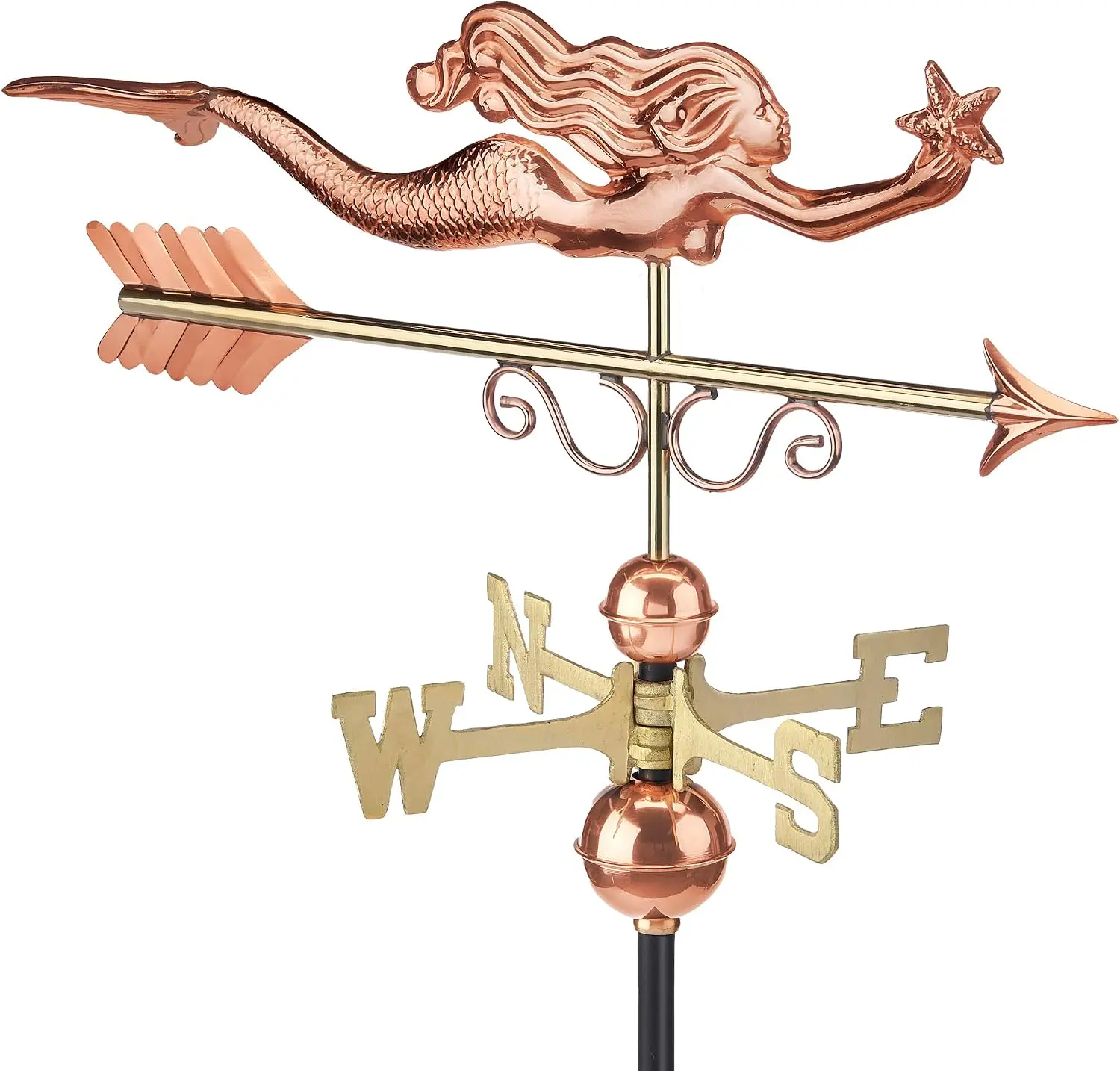 Copper Pure Weathervane Little Mermaid