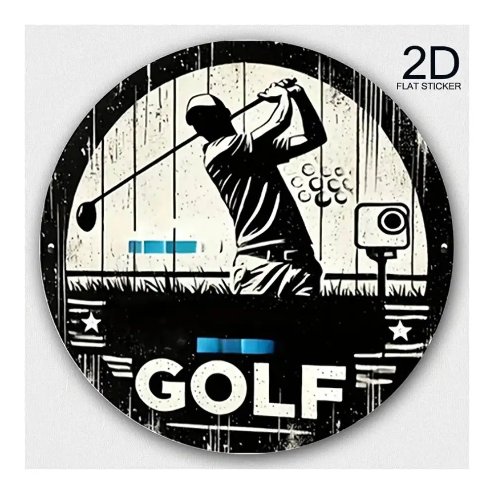 Golfer In Action Vinyl Sticker Durable Decal For Vehicle Laptop Window Door Fridge Water Bottle