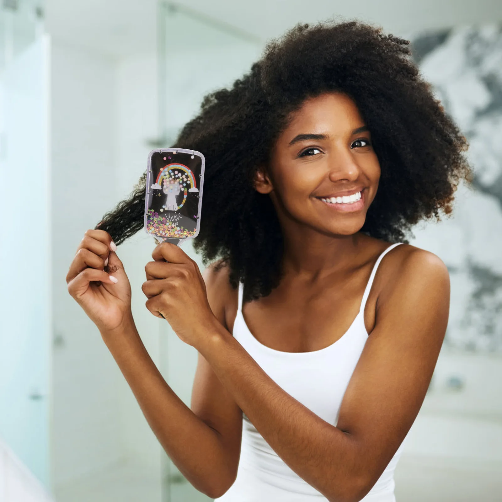 

2 шт. расчески с подушкой безопасности, пластиковые радужные удобные массажные расчески с мультяшным узором, идеально подходящие для салона, домашнего офиса, ухода за волосами