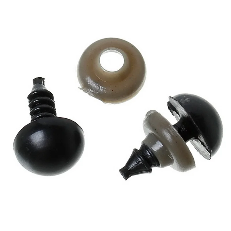 5-16 مللي متر مقلة العين إكسسوارات دمي البلاستيك الأسود أفخم عيون السلامة Amigurumi للعب 8 مللي متر 12 مللي متر لتقوم بها بنفسك لعبة مضحكة عيون الحيوان 50/100 قطعة #3