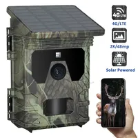 4G Solar Hunting Camera Outdoor 2K HD APP Control Trail Camera Night Vision 48MP Wildlife Trap Camera Video Photo Recorder Cam