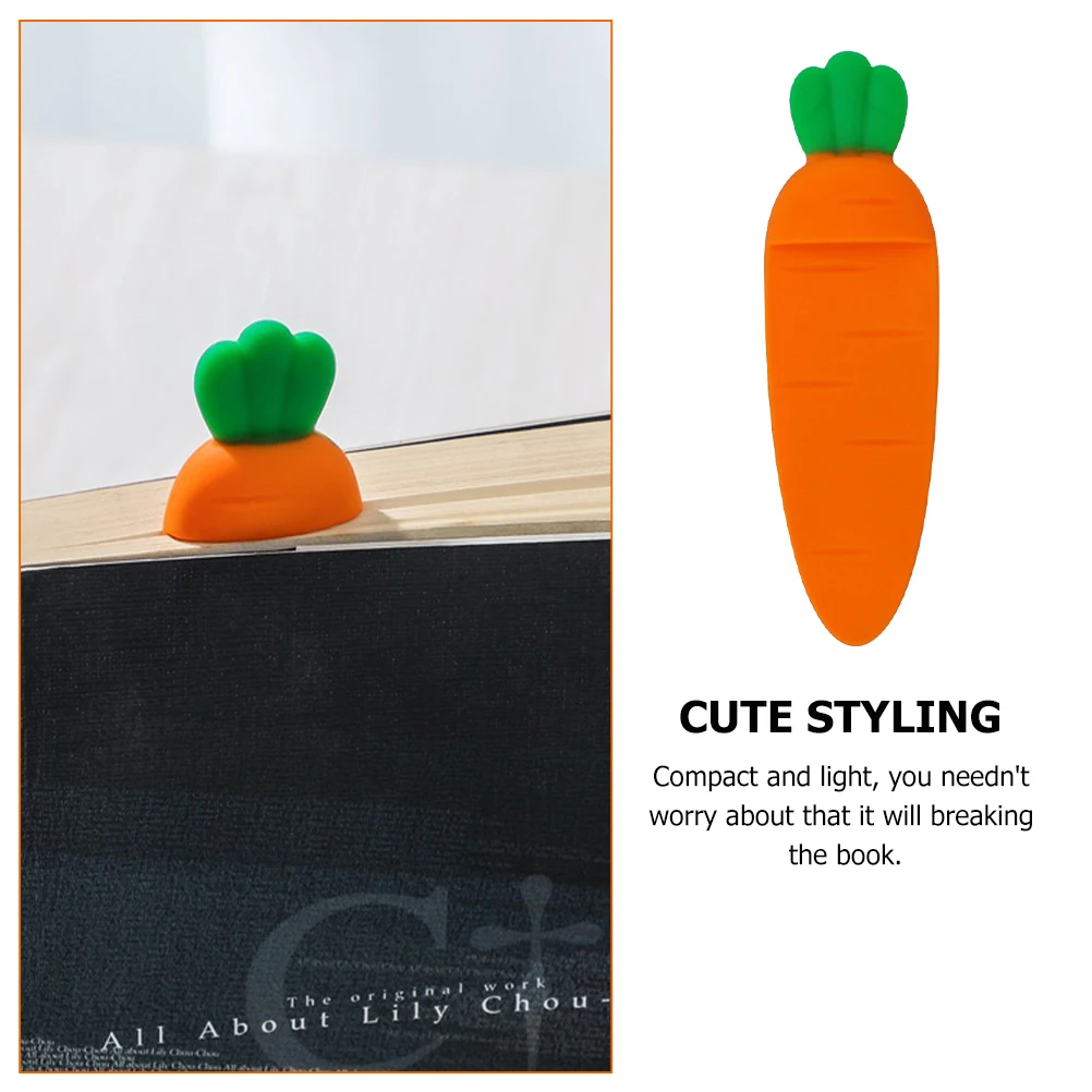 

Silicone Carrot Bookmark Student Stationery Cartoon Design Book Lover Gift Reading Accessories Lightweight Compact