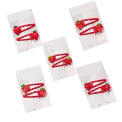 2023 New Strawberry Hair Clip Cartoon Pattern Hair Clamp Fruit Resin Side Clip Sweet Barrette Grip Gift for Children