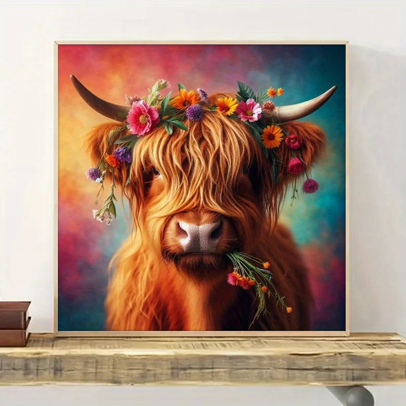 

500/1024PCS Jigsaw Puzzles Highland Cattle Animal Puzzle Modern Home Decor Suitable for Beginners Leisure and Entertainment