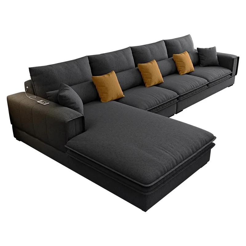 Nordic light luxury cat cloth sofa modern simple living room size apartment straight row princess technology cloth sofa