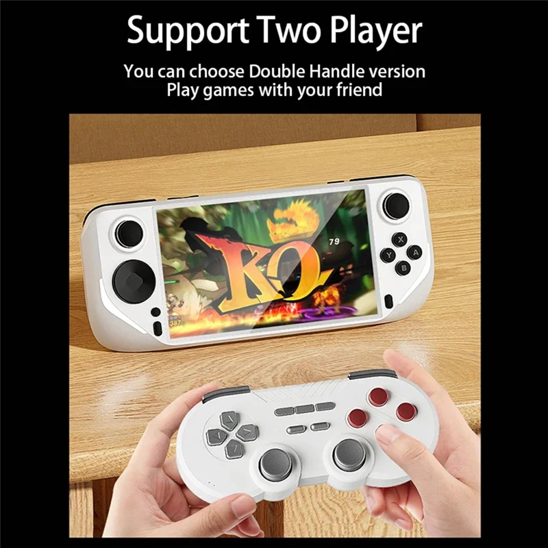 E6 console de jogos portátil 64gb 10000 + jogos 5 Polegada com controlador sem fio duplo 2.4g suporte para gba gbc psp ps1 n64