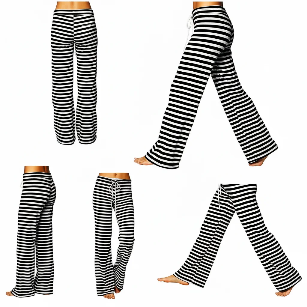 Stampa Sleep Bottom Donna Pantaloni lunghi in cotone Pigiama per la casa Pantaloni estivi antiscivolo morbidi Coulisse di grandi dimensioni Striscia