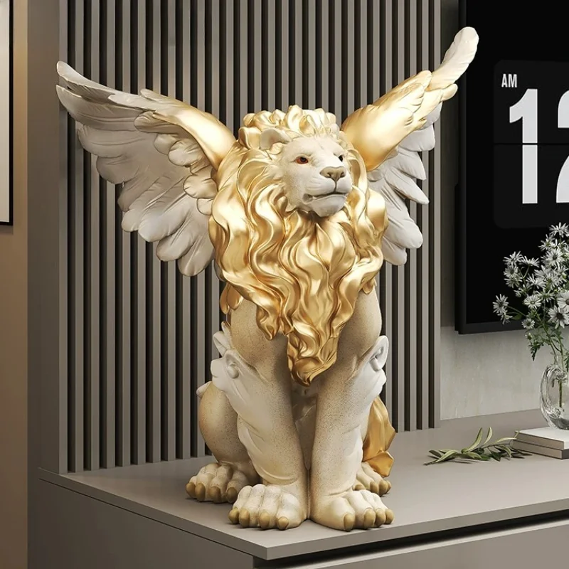 Luxury Large Lion Floor Sculpture Living Room, Showroom, Decoration, Opening Ceremony, Housewarming Gift Statues for Decoration
