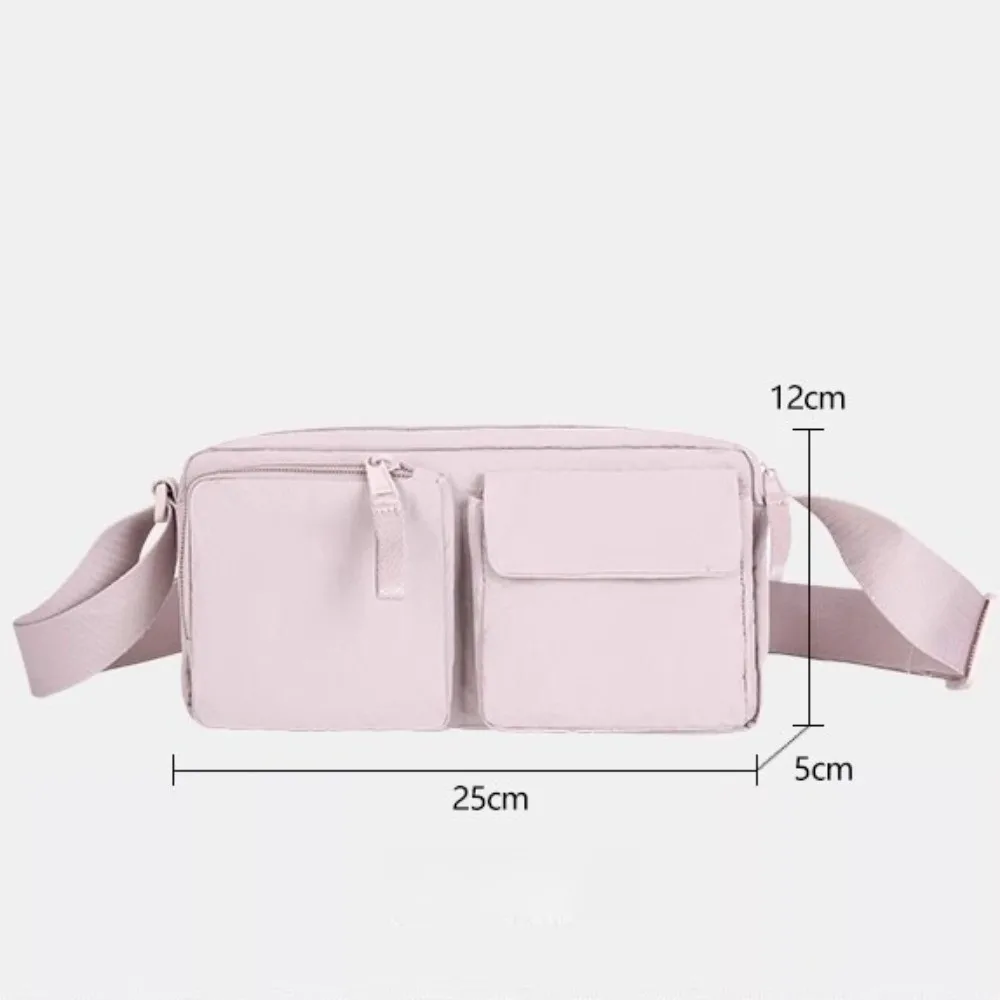 حقيبة كتف جديدة خفيفة الوزن للرجال للجنسين بحزام قابل للتعديل حقيبة كروس بدون استخدام اليدين متعددة الجيوب حقيبة سفر للاستخدام اليومي