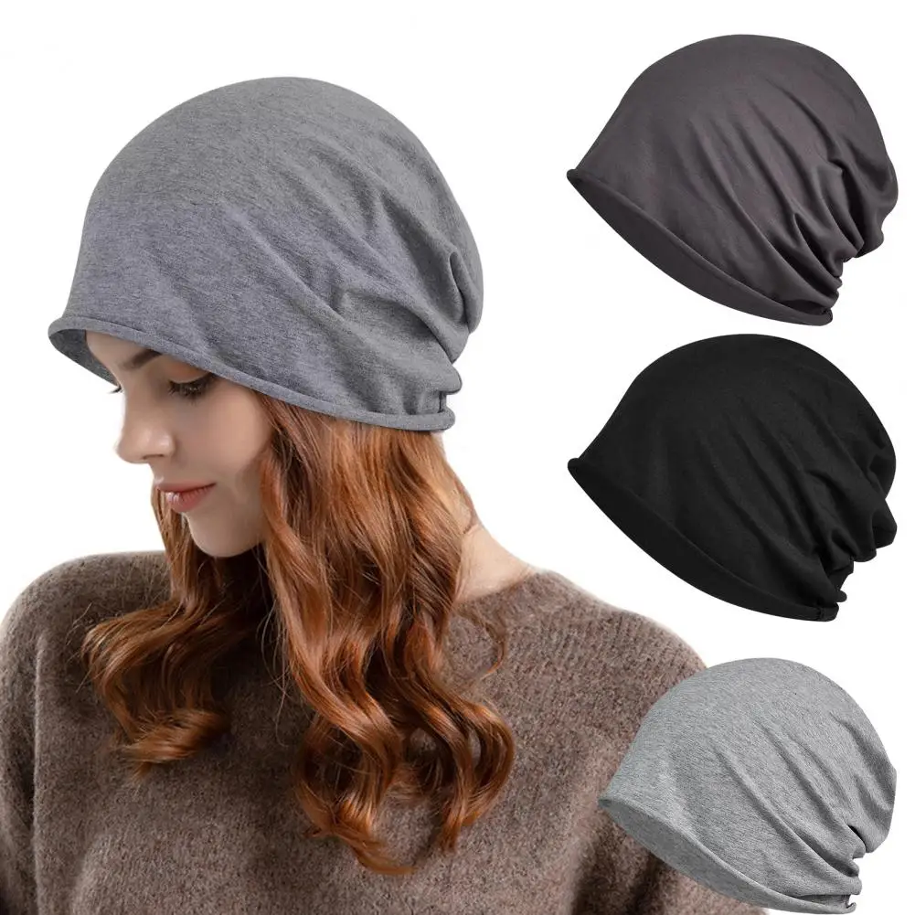 1Pack Solid Color Unisex Men Women Slouchy Hip-Hop Soft Cotton Cap Lightweight Running Adult Dwarf Hat Outdoor Sport Headscarf