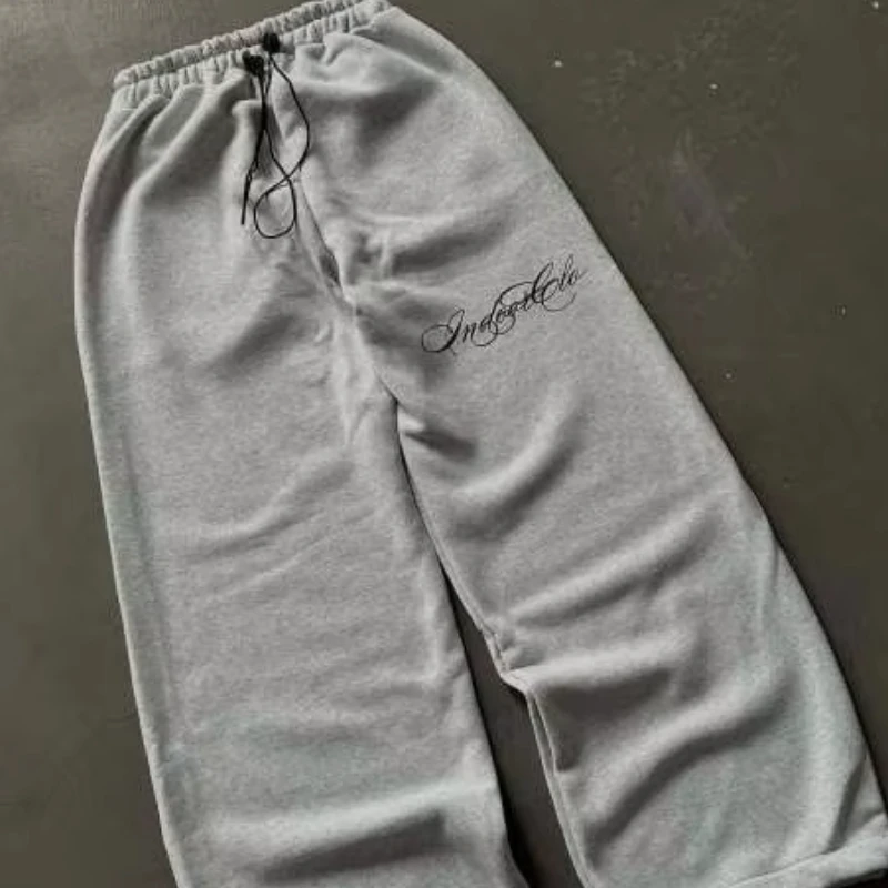 

Autumn and Winter Personalized Street Printed Ins Hooded Double Head Design Pants