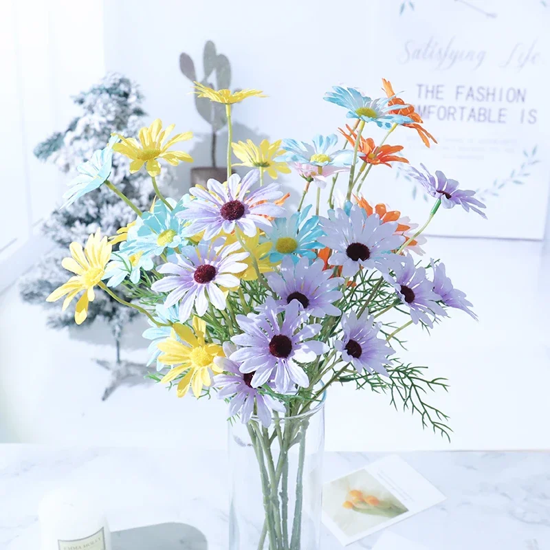 

Длинные ветки ромашки, искусственные цветы, искусственный шелк, осеннее украшение стола для свадьбы, дома, комнаты, сада, искусственные цветы, растения Acce