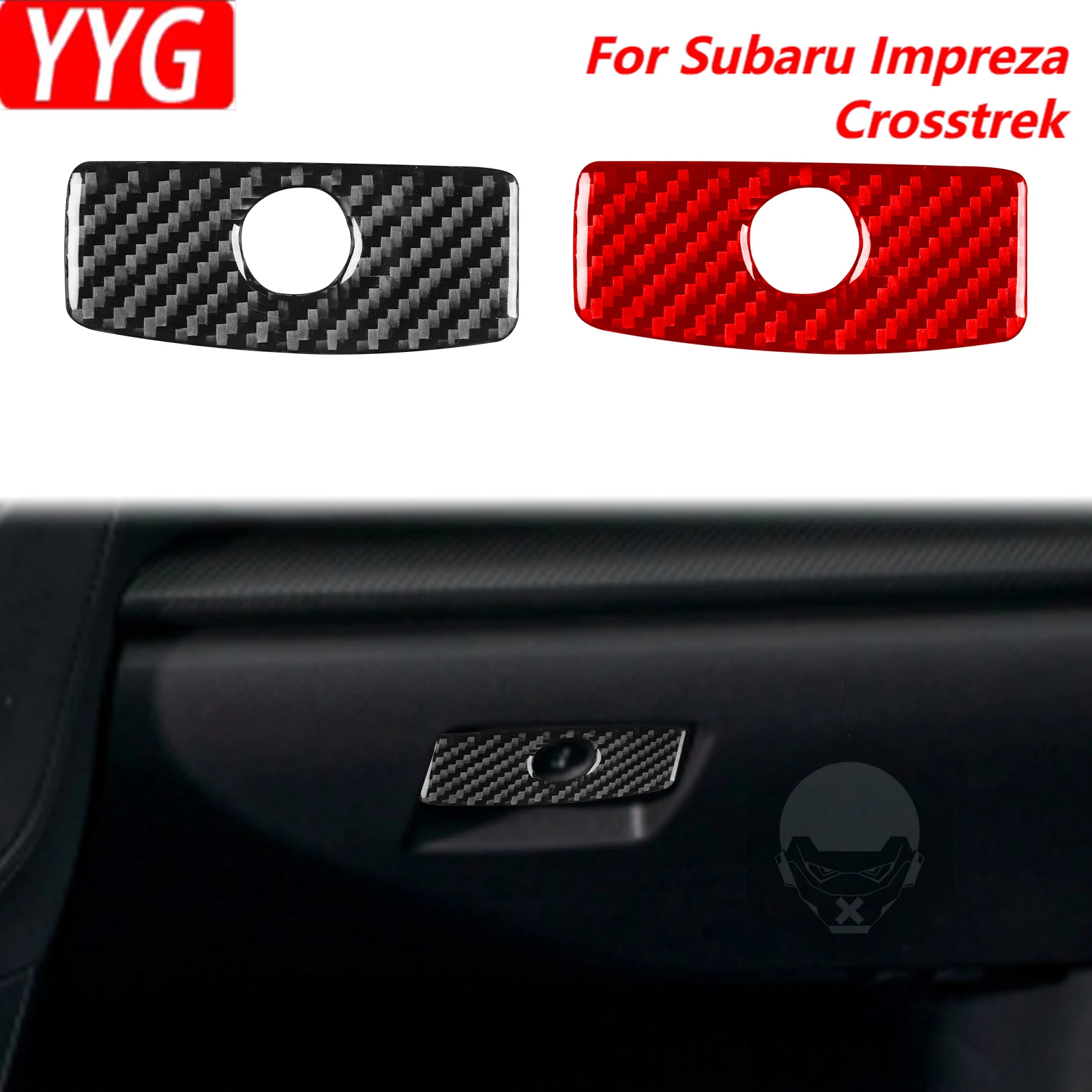 Carbon Fiber Copilot Storage Handle Panel Cover Trim Sticker For Subaru Impreza 17—22 Crosstrek 18—22 Interior Car Accessories