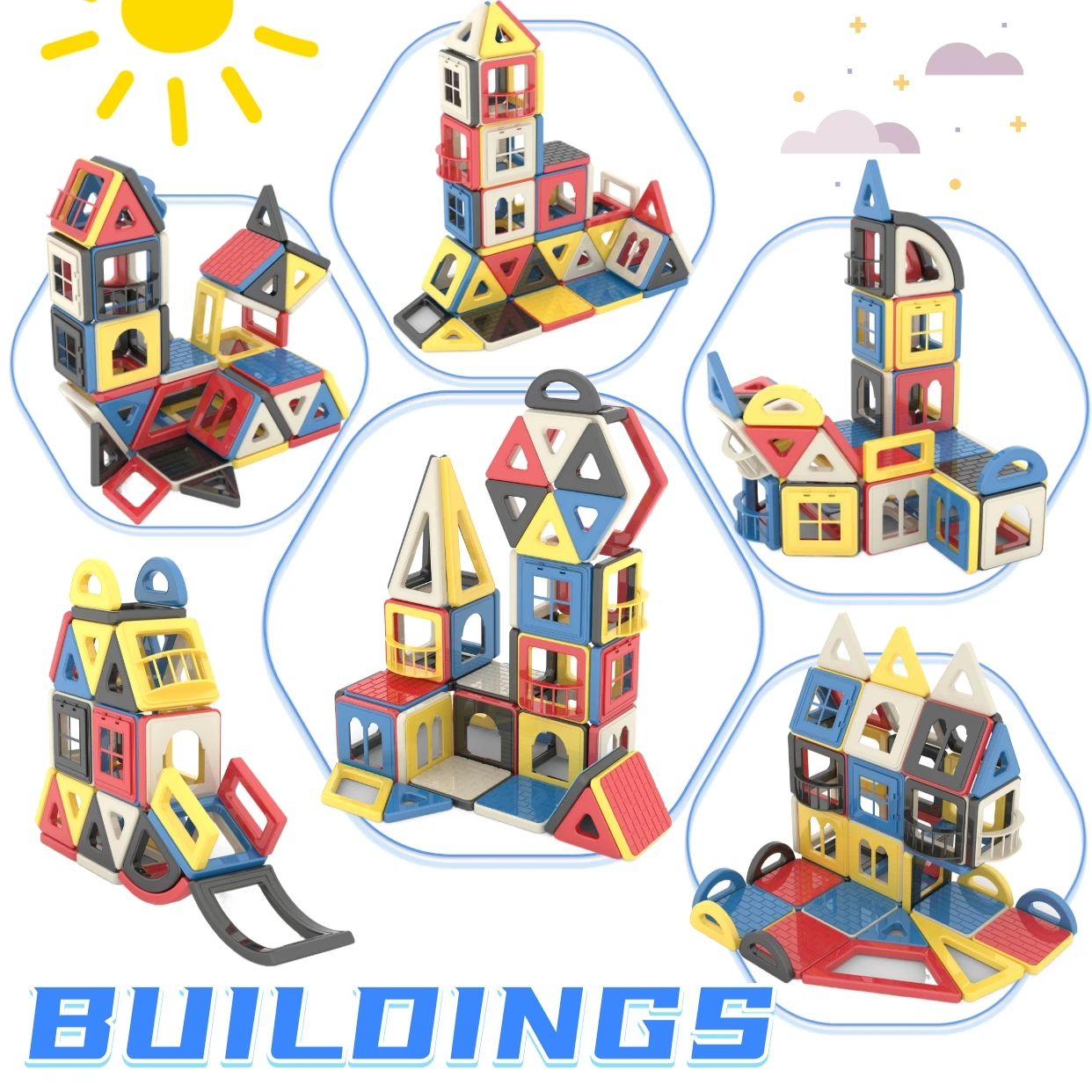 159 elementów Magnetyczne Klocki Konstrukcyjne Zabawki Edukacyjne STEM dla Chłopców i Dziewczynek w Wieku 3+, 4, 5, 6, 7, 8 Lat