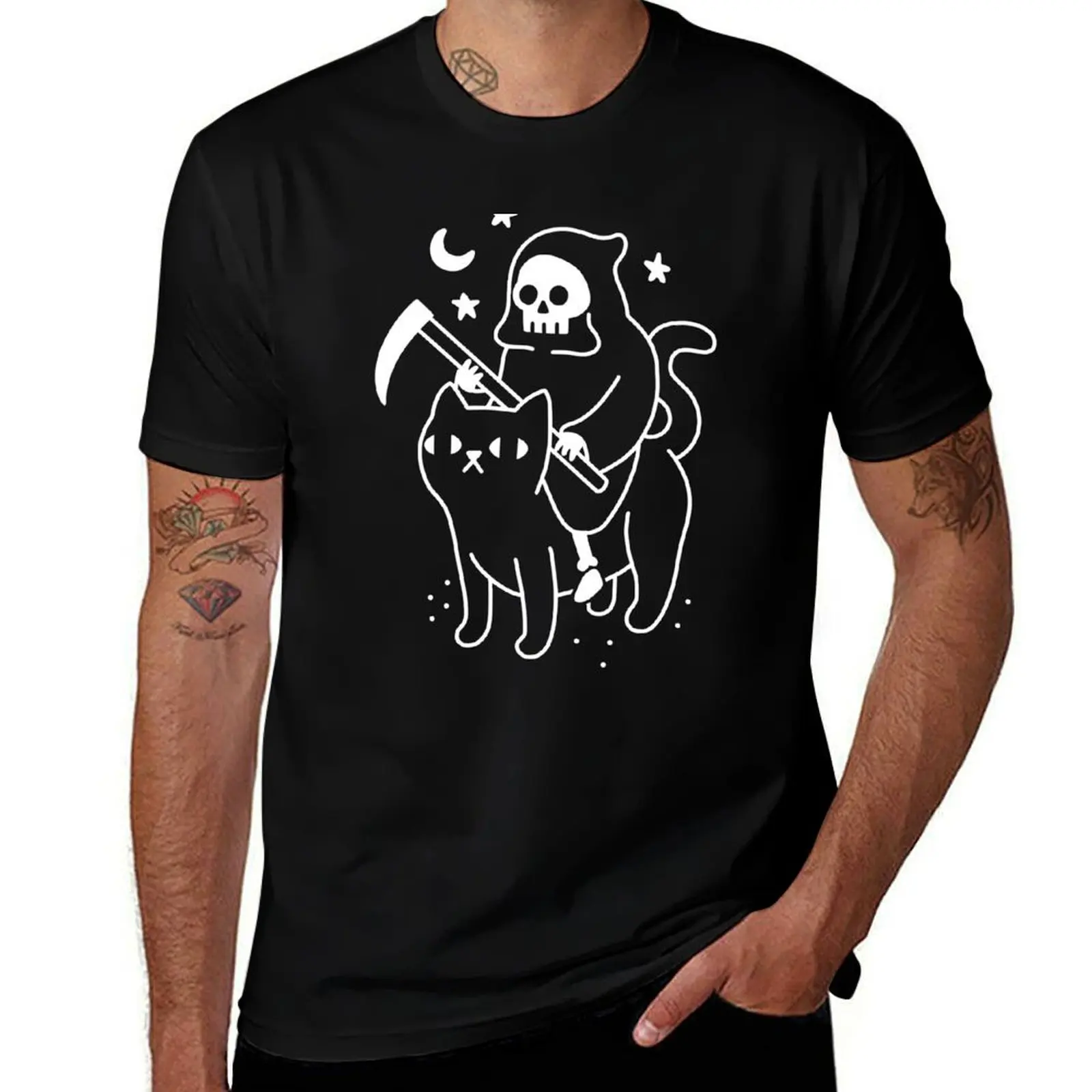 

Death Rides A Black Cat T-Shirt anime tshirt sweat man t shirt new edition mens t shirts pack