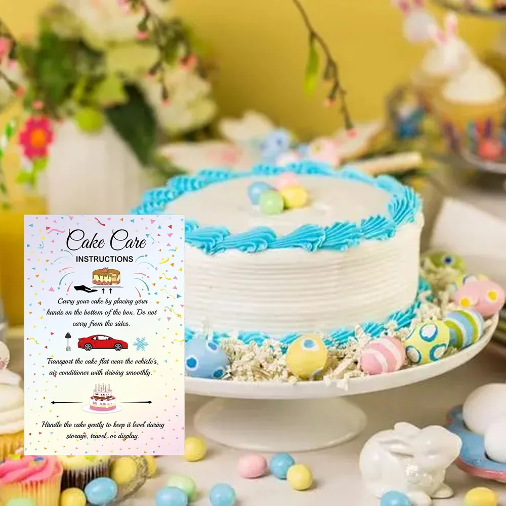 50Pcs Cake Care Instruction Card How to Properly Carry and Store Your Cake Aftercare Card 4x6Inch Customer Direction Cards