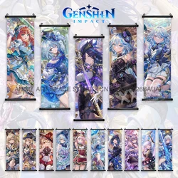 Genshin Impact Hanging Painting Jean Figures Poster Kaedehara Kazuha Home Decor Kawaii Fischl Wall Art Barbara Scroll Pictures