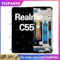 OPPO Realme LCD 디스플레이 스크린 터치 패널 디지타이저, OPPO A1 PHS110 LCD 프레임 스크린, C55 RMX3710, 테스트 완료 6.7 인치