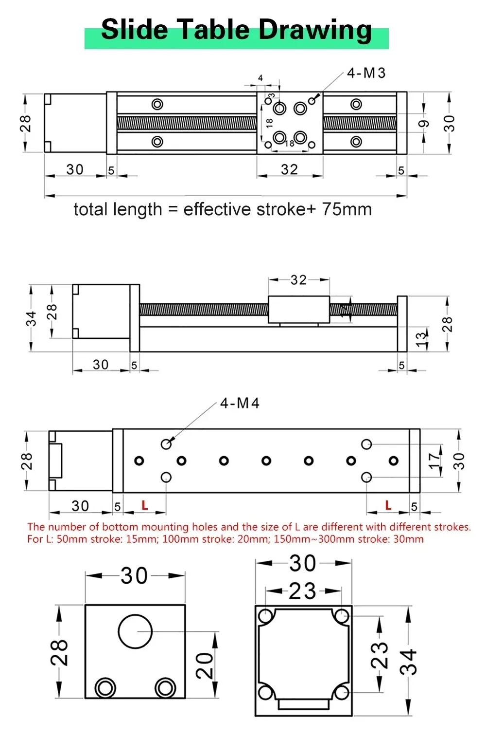 T-type CNC Sliding Table Rail Linear Stage Transport Guide Platform Stepper Motor Drive Kit Mini Slide Table XYZ Axis Table