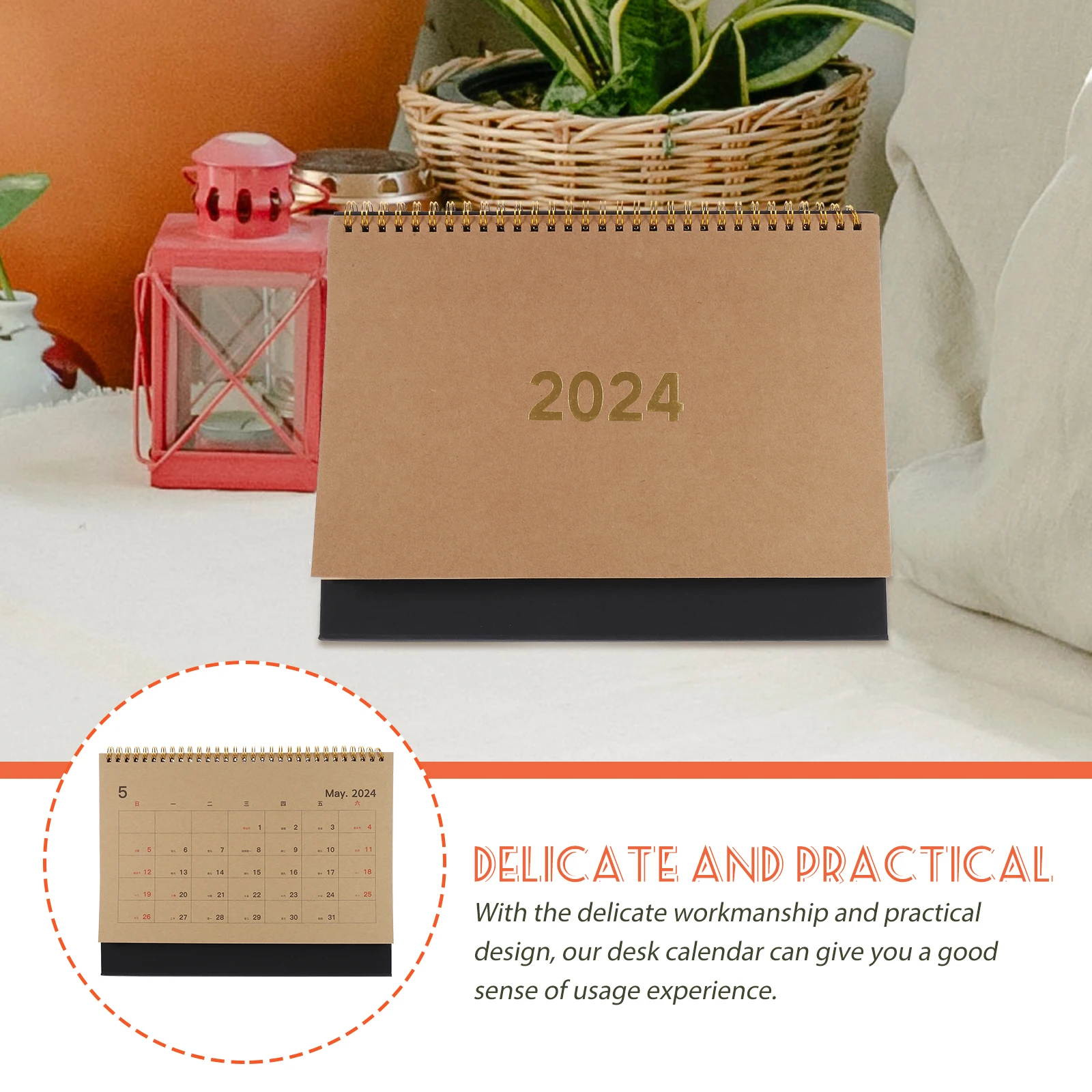 

Delicate Decorative Desk Standing Office Desktop Month Calendar Household Noting Daily Use Sturdy Portable Mini Calendar Table