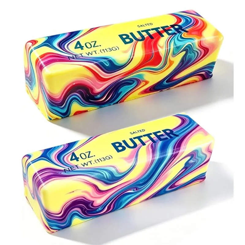 Bunter, langsam aufsteigender Squishy-Butterstick: Hochwertiger PU-Stresskiller, sensorisches Anti-Angst-Fidget-Gadget, Geschenke für Kinder