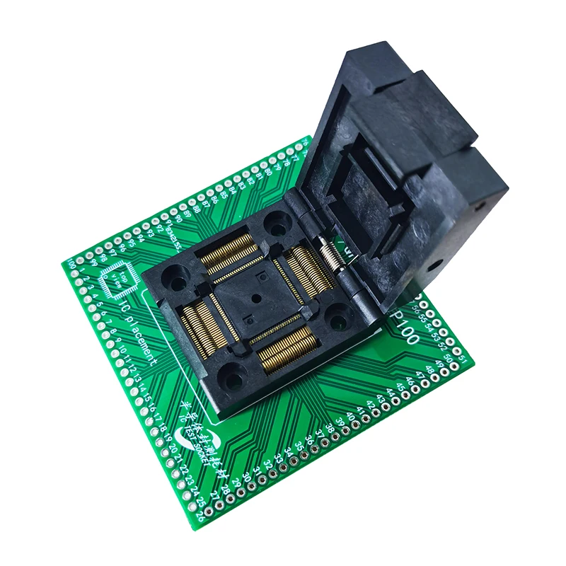 TQFP LQFP QFP100 Burning Seat SMT32 MCU Clamshell Read and Write Programming Seat Test Fixture