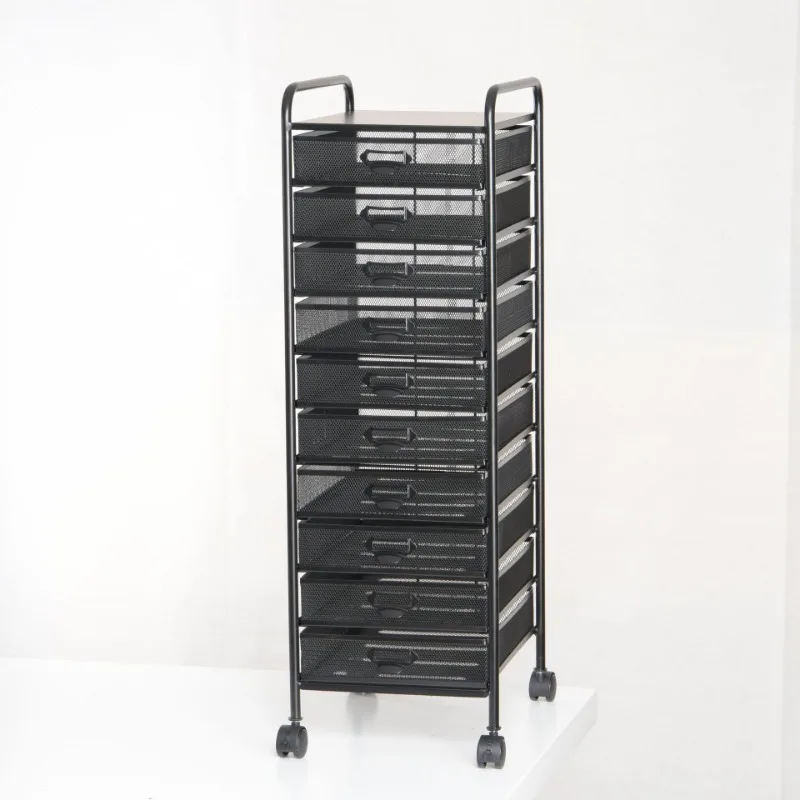 A4-9(10)  L Moveable Iron Cart Storage Rack File Rack Bookshelf Kitchen Cart