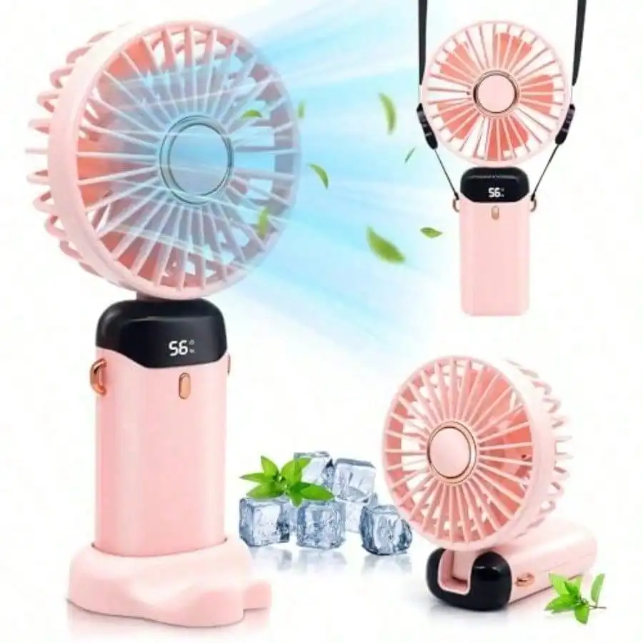 2026 NEW Handheld Fan, Combination Pack-White-Handheld Fan With 4000 MAh Battery Max 48 Hours Runtime,Pocket Fan Portable Battery Operated Or USB Powered Fan,5 Speeds,Mini USB Portable
