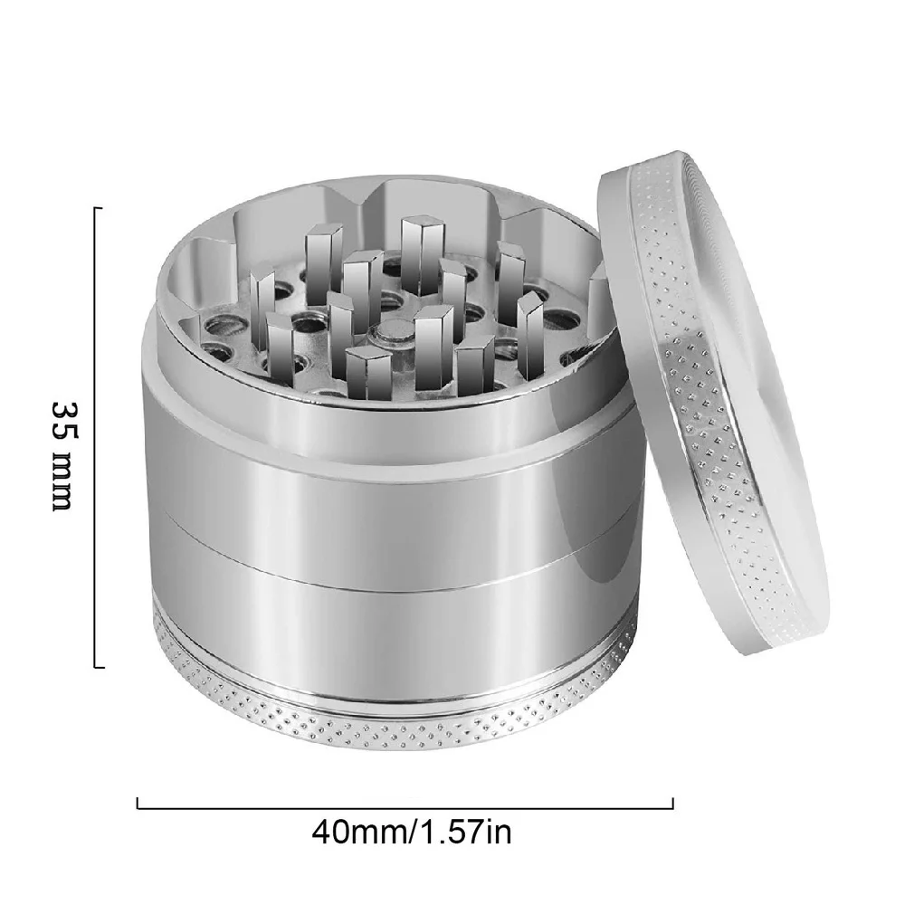 40mm Herb Metal Grinder 4-layer Iridescent Tobacco Grinder Spice Miller Crusher Zinc Alloy Smoke Accessories Nano Paint Surface