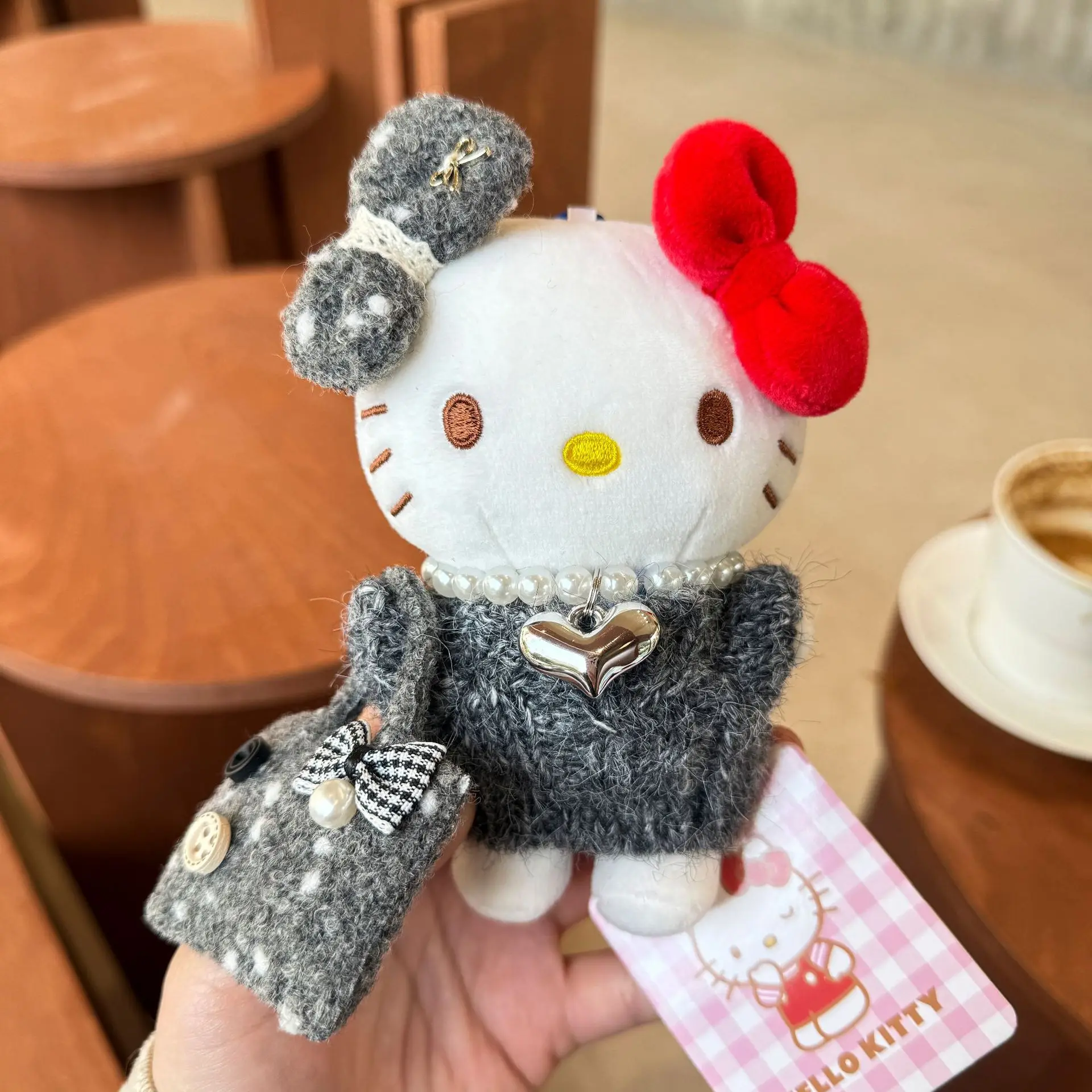 Kawaii Hello Kitty Plush keychain Peripheral Pendant Doll Cute Fashion Sunglasses Keychain Backpack Accessories Christmas Gifts