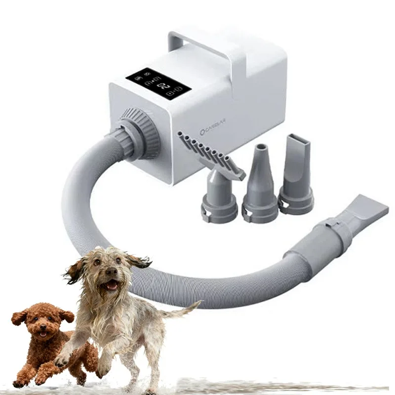 

Super Powerful Quiet Pet Hair Dryer-Eco-Friendly Plastic Large Dog Specific Fast Drying Grooming Tool Universal Voltage Water