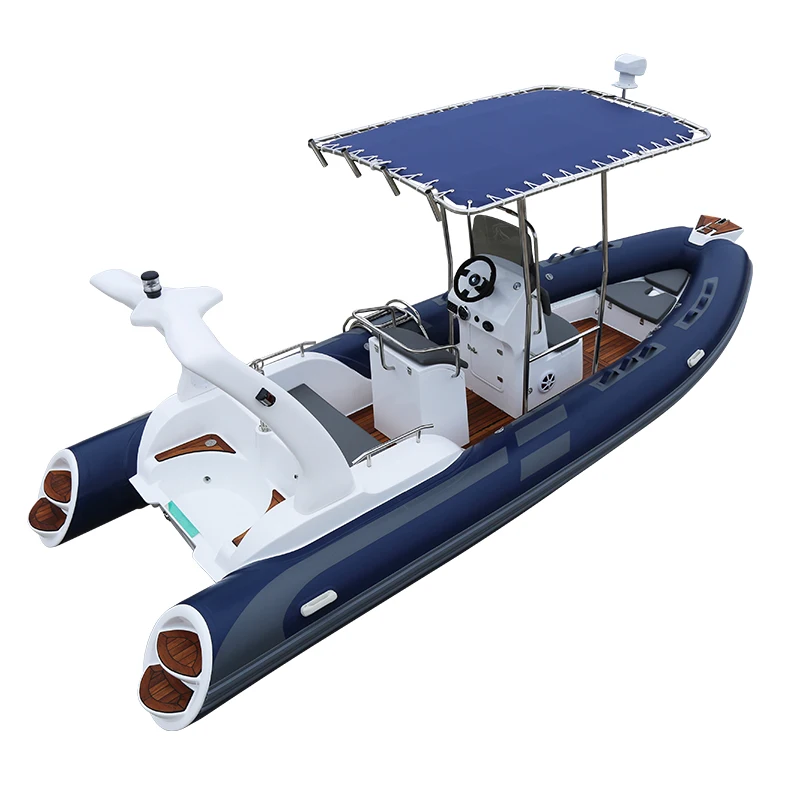 Haohai Plastic Rafting Hypalon Sport Cabin Cruiser Rigid Passenger Used Fiberglass Hull Floor Hovercraft Canoe Boat For Water