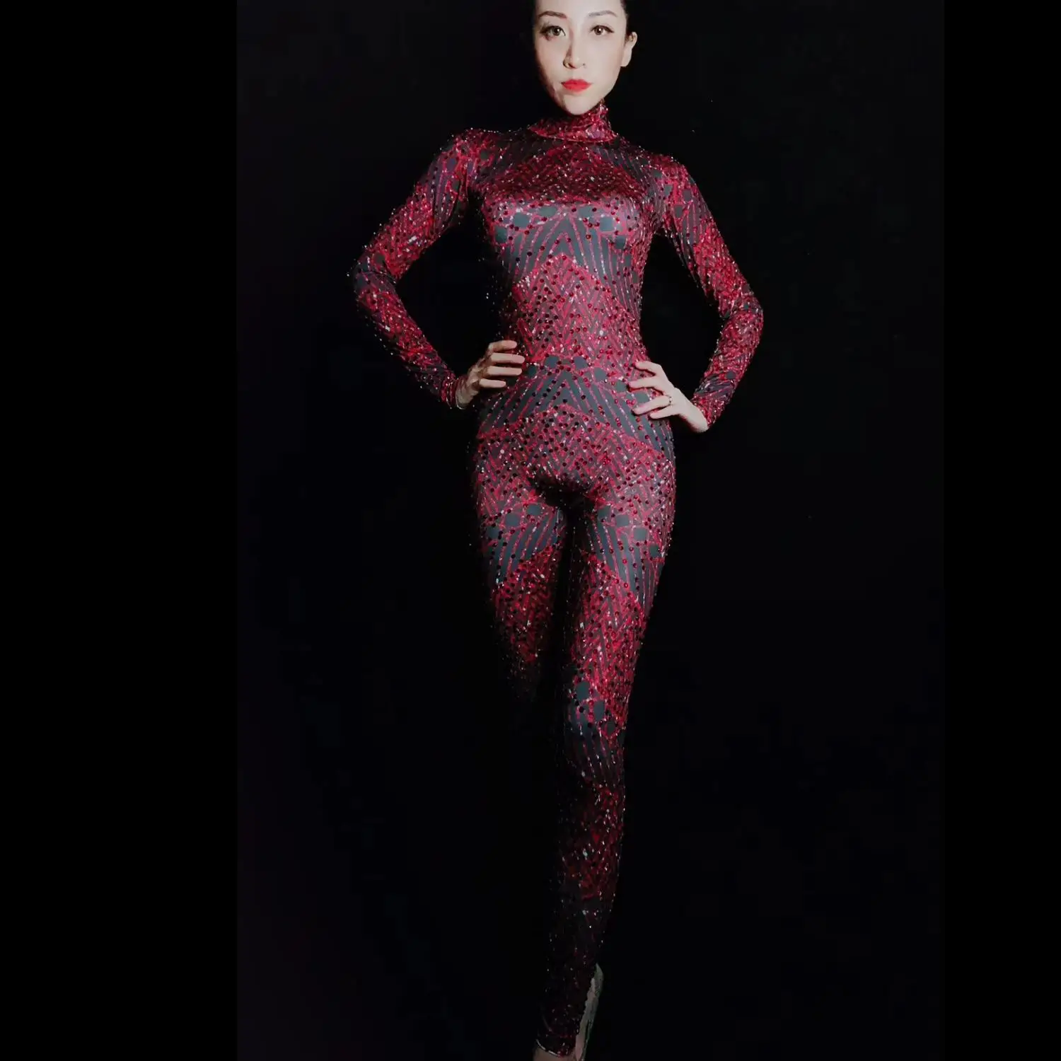 

Sexy One-Piece Spandex Photo Shoot Wear Jumpsuit Women's Party Dress Festival Rave Outfit Sexy Dance Bodysuit Danc Hongbeidai