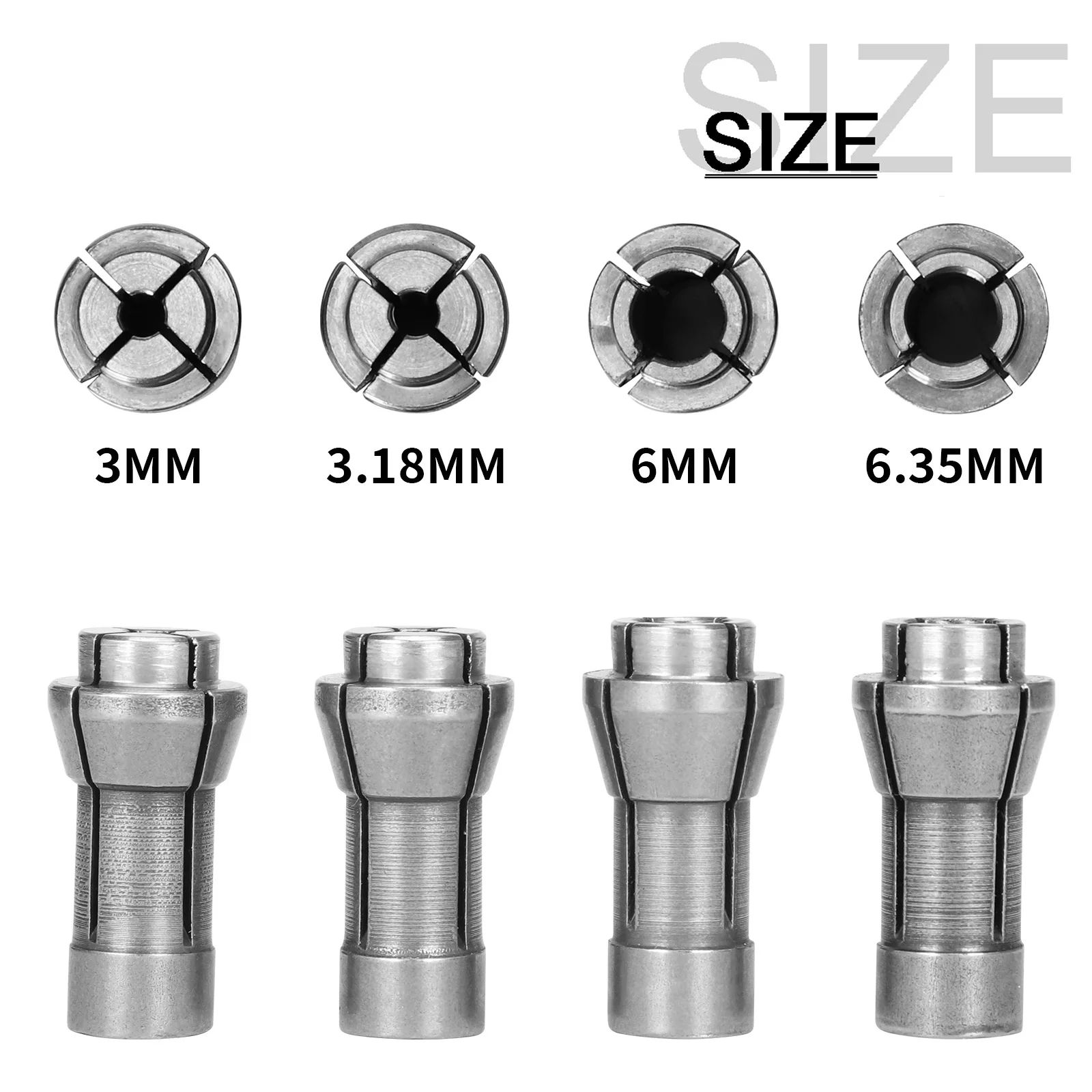 Die Grinder Collet 3mm-6.35mm High Carbon Steel Engraving Machine Chuck Clamping Tool Accessories