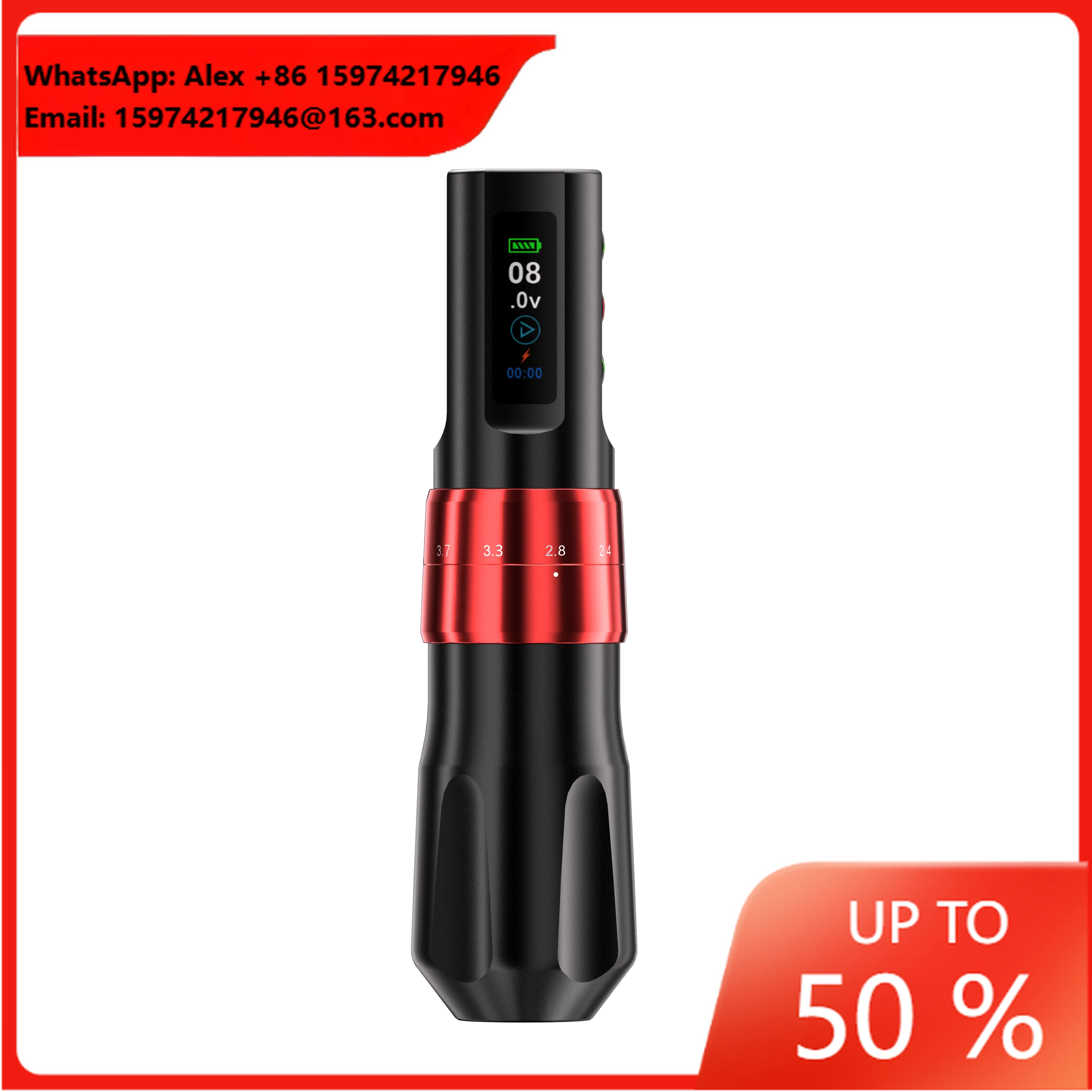 High Quality Wireless Tattoo Machine Professional Tattoo Pen 1800mAh Battery With Smart Display For Tattoo Artists