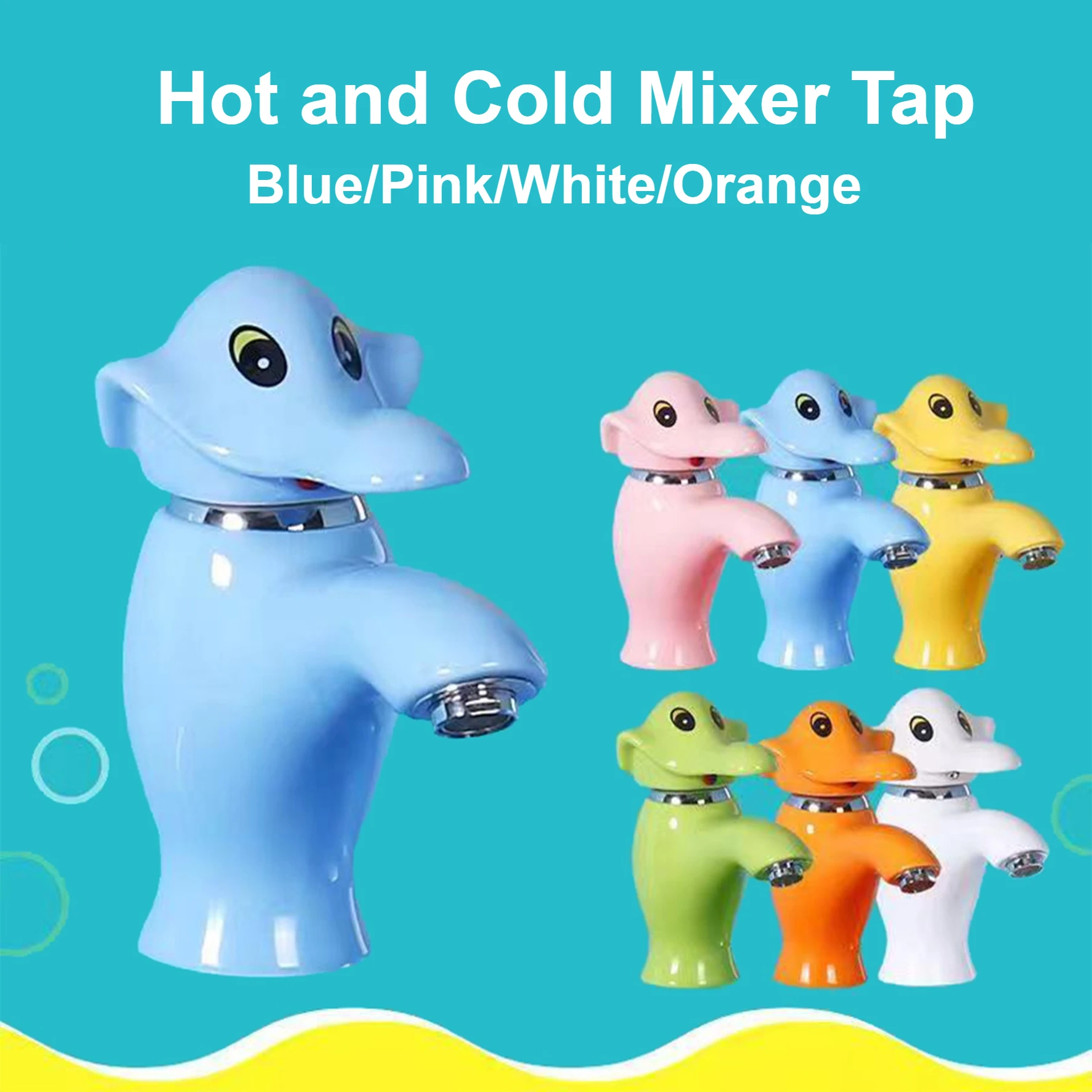 

Toilet Countertop Faucet Deck Mounted Cold Hot Water Tap Single Handle Explosion-proof WashBasin Faucets Cartoon Design Faucet